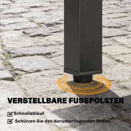 Extendable Outdoor Dining Table, 80-160 cm, Aluminum Top