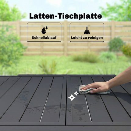 Extendable Outdoor Dining Table, 80-160 cm, Aluminum Top