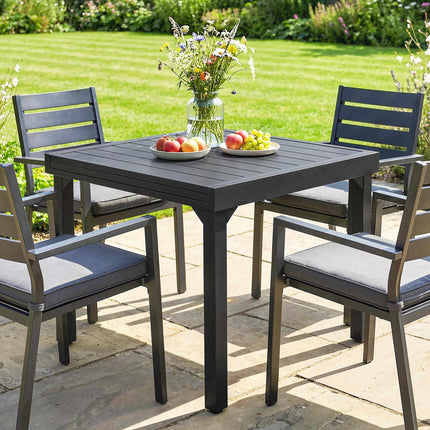 Extendable Outdoor Dining Table, 80-160 cm, Aluminum Top