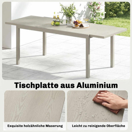 Extendable Outdoor Dining Table, Aluminum, 154-214 cm