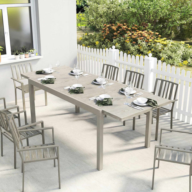 Extendable Outdoor Dining Table, Aluminum, 154-214 cm