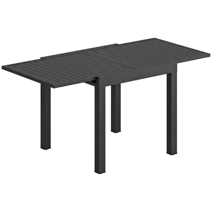 Extendable Patio Table, Aluminum, 80-160 cm, Seats 6