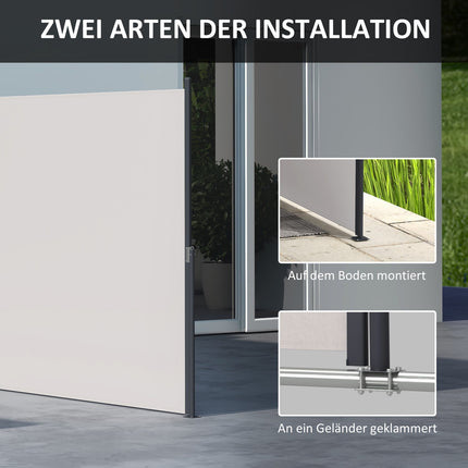 Retractable private awning, 300x140cm, UV and wind protection