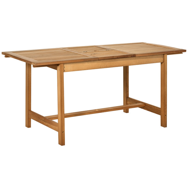 Uitschuifbare Tafel Weerbestendige Tuintafel Van Dennenhout, Eettafel Voor Tuin, Uitschuifbaar, Bruin, 160/120X70X72Cm