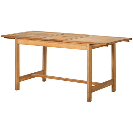 Extendable Weatherproof Spruce Garden Dining Table, Brown