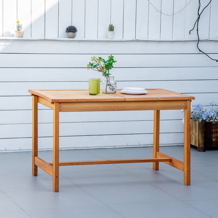 Extendable Weatherproof Spruce Garden Dining Table, Brown