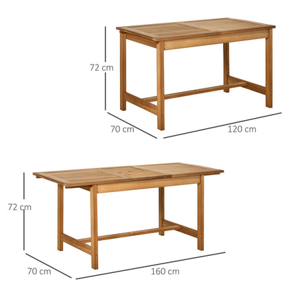 Extendable Weatherproof Spruce Garden Dining Table, Brown