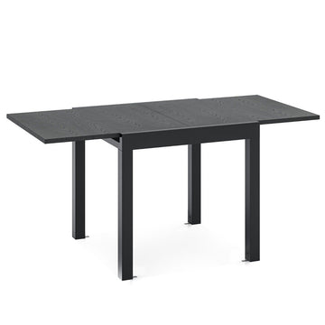 Extendable aluminum garden table Weatherproof dining table Rectangular patio table Gray