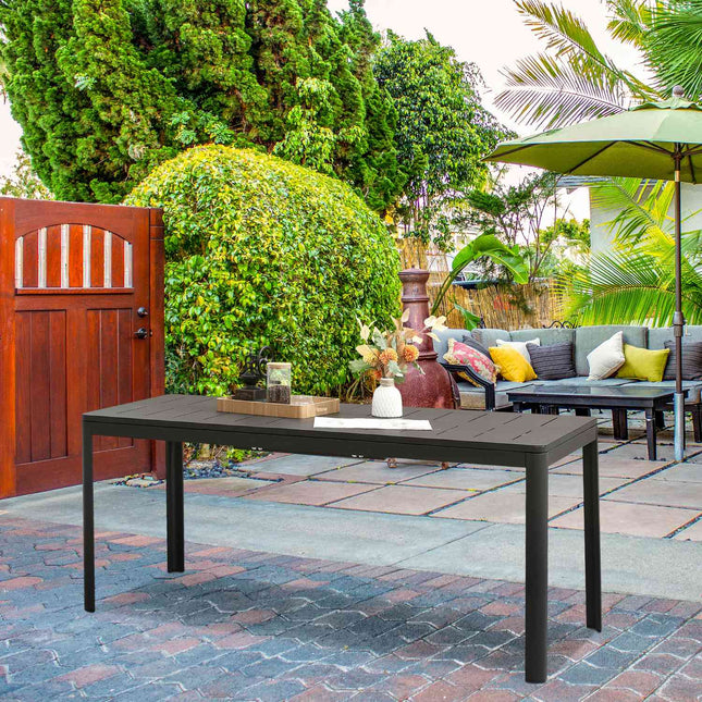 Extendable aluminum garden table, black, 180-240cm