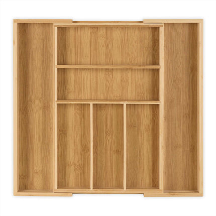 Extendable bamboo cutlery box size M