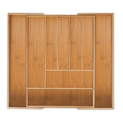 Extendable bamboo cutlery tray