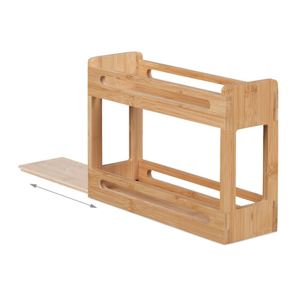 Extendable bamboo spice rack