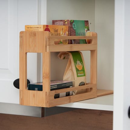 Extendable bamboo spice rack