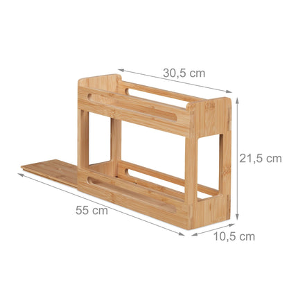 Extendable bamboo spice rack