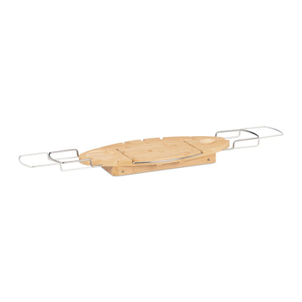 Extendable bath shelf in bamboo