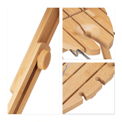 Extendable bath shelf in bamboo