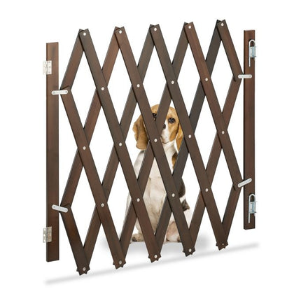 Extendable dog guard in brown