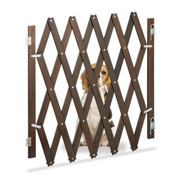 Extendable dog guard in brown