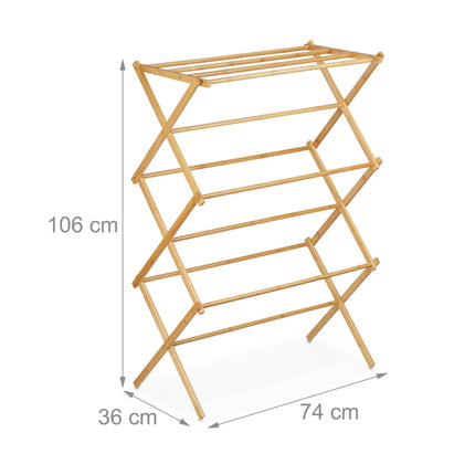 Extendable towel rail in bamboo