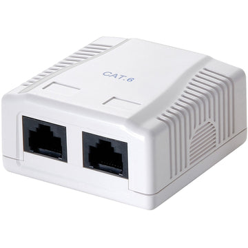 External network socket CAT6 2xRJ45 White