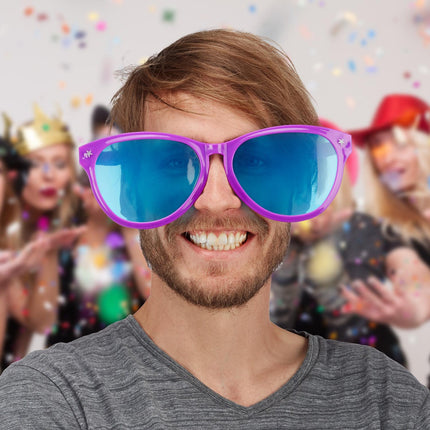 Extra-Large Party Glasses – Blue Tinted XXL Lenses