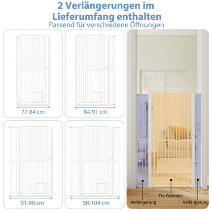 Extra Tall Pet Gate, Metal, 77-104cm Wide, 150cm High