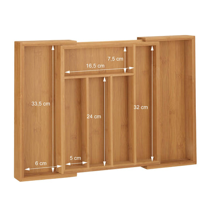 Extra deep cutlery drawer bamboo extendable