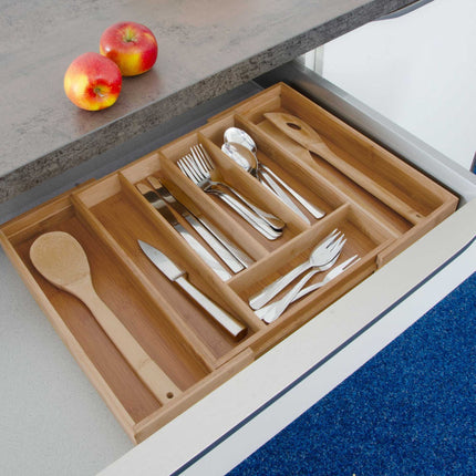 Extra deep cutlery drawer bamboo extendable