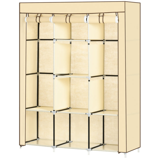 Beige Fabric wardrobe, 8 levels, folding cabinet