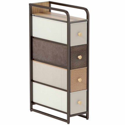 Fabric Dresser with 4 Drawers, Steel Frame, 20x47x84.5 cm