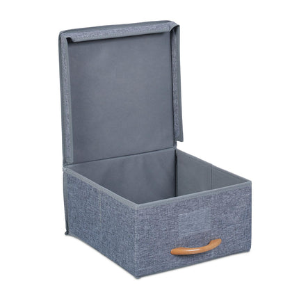 Fabric Storage Boxes with Lids, Set of 2, Foldable