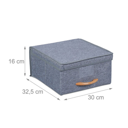 Fabric Storage Boxes with Lids, Set of 2, Foldable
