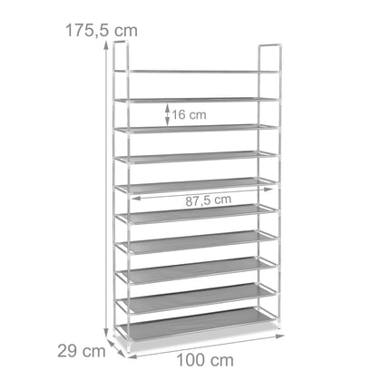 Fabric shoe rack for 50 pairs of shoes