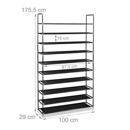 Fabric shoe rack for 50 pairs of shoes