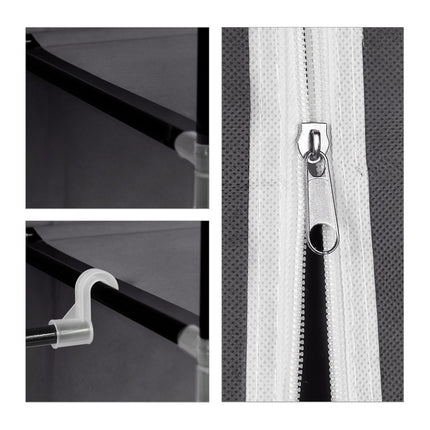 Fabric wardrobe XXL with 9 shelves