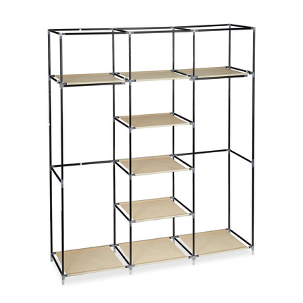 Fabric wardrobe XXL with 9 shelves