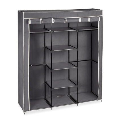 Fabric wardrobe XXL with 9 shelves