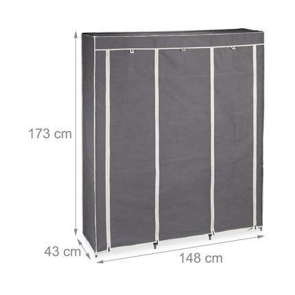 Fabric wardrobe XXL with 9 shelves