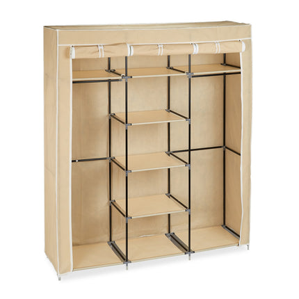 Fabric wardrobe XXL with 9 shelves