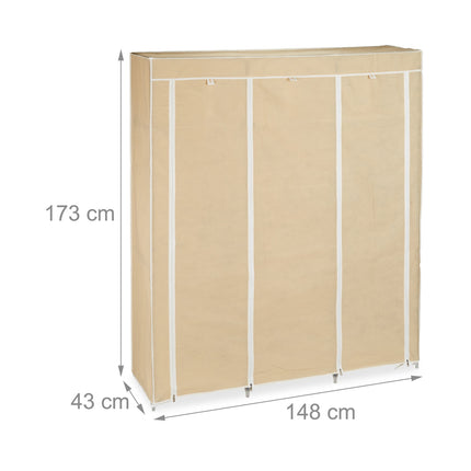 Fabric wardrobe XXL with 9 shelves