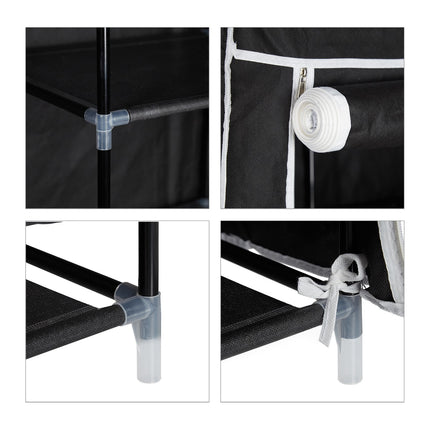 Fabric wardrobe XXL with 9 shelves