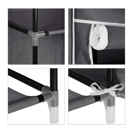 Fabric wardrobe XXL with 9 shelves