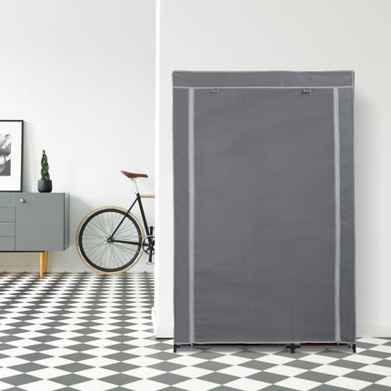 Fabric wardrobe with clothes rail