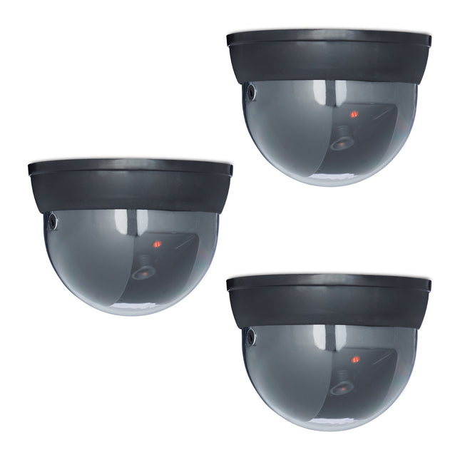 Fake Dome Security Cameras, Flashing LED, Indoor/Outdoor