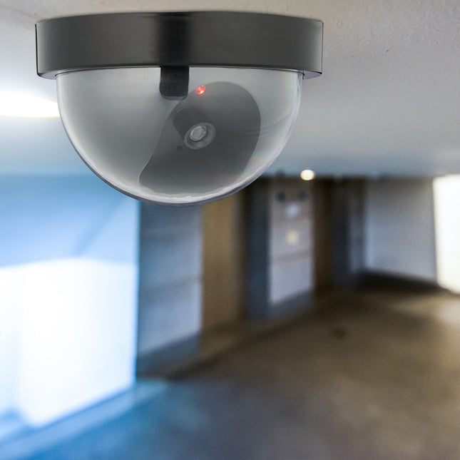 Fake Security Dome Cameras, LED, Indoor/Outdoor, 4-Pack