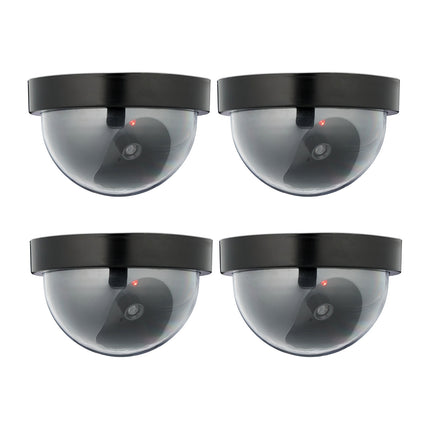 Fake Security Dome Cameras, LED, Indoor/Outdoor, 4-Pack