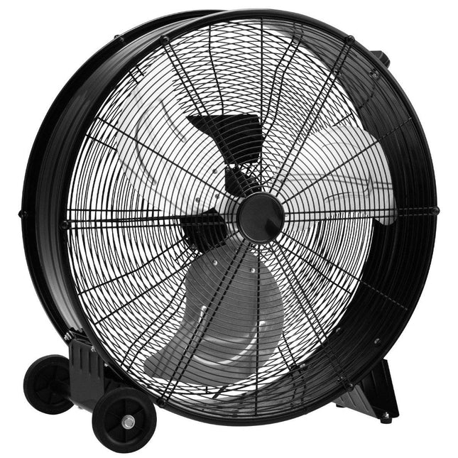 Fan drum fan pedestal fan industrial floor fan with wheels 3 speeds wind machine for warehouse workshop