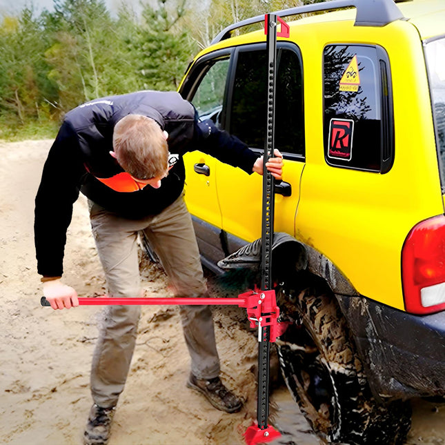 Farm Jack Jack 135 cm 3000 kg load capacity Offroad pole winch made of steel Red+Black