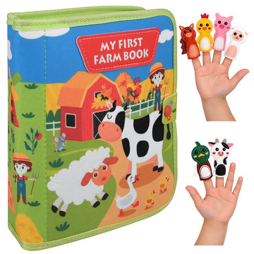 Farm Sensory Book with 20 Activities on 10 Pages, Ages 2+, 23.5 x 18.5 cm