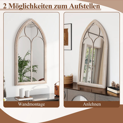 Farmhouse Arched Wall Mirror, Metal Frame, 111.5x60.5 cm